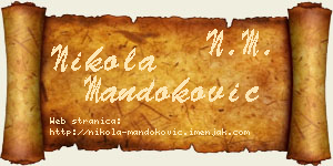 Nikola Mandoković vizit kartica